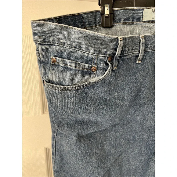 Wrangler Mens Denim Jeans Actual 46X32 Pockets Workwear Blue Casual - Picture 2 of 11